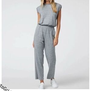 Vuori Gray Short Sleeve Lux Crew Jumpsuit Small